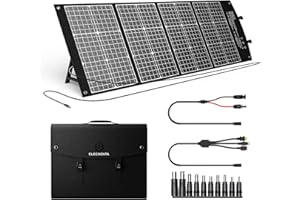 ELECAENTA Cargador Solar Portátil 120W con USB-C PD45W QC3.0 Panel Monocristalino Fotovoltaico ETFE Módulos Solares 18V XT60 para Generador Central Eléctrica 12V Batería Furgoneta Camping Jardín