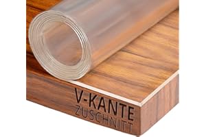 ‎DECOHOMETEXTIL HEIMTEXTILMANUFAKTUR Transparent Tischfolie Schutzfolie Folie leicht mattiert Abgeschrägte V-Kante Eckig 50 x 100 cm Tischdecke Maschinenzuschnitt