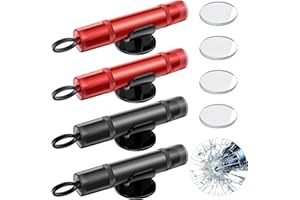 PICKONA 4 Pcs x Car Window Breaker, Car Windscreen Breaker with Seat Belt, 2-in-1 Window Breaker and Seat Belt Cutter for Car Safety, Car Escape Emergency Tool Suitable for Vehicles