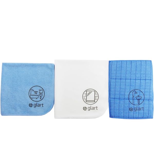 4 Chiffons Microfibre Glart 40x40cm - Ultra Absorbants - Pour Voiture Et Maison - Sans Peluches - Lavables