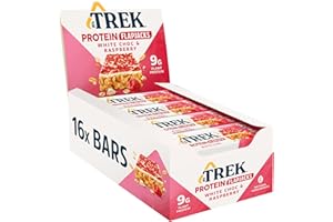 JC's Trek High Protein Flapjack White Chocolate Raspberry - Gluten Free - Plant Based - Vegan Snack - 50g x 16 bars
