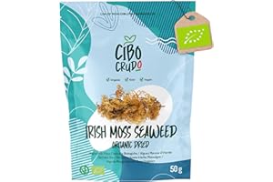 CIBO CRUDO CRUDO BIOLOGICO VEGAN Irish Sea Moss Gel Organic - 50g. Seamoss Pure and Raw. Marine Algae Chondrus Crispus or Irish Moss. To be Used as a Thickener or for Sushi. Rich in Iodine.