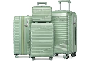 Sea choice Kofferset 4 Teilig Hartschalen Rollkoffer PC Handgepäck Set Beautycase (Nur L Koffer Erweiterbar) Reisekoffer mit YKK Reißverschluss TSA-Schloß und 4 Rollen S/M/L/XL