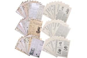 Svalor 60 Sheets Vintage Scrapbook Paper, Decorative Scrapbooking Supplies, Antique Looking Journal Supplies for Scrapbook Journal DIY Arts Crafts(20*14 cm/ 2 Theme)