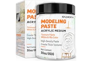 Endhokn Thick Modeling Paste 30oz / 600ml - Professional High Density Art Texture Paste for Acrylic Painting, for Texture and Thickness, Color Adjustment Acrylic Gel Medium White 850g