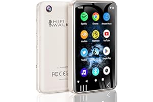 HIFI WALKER G7 MP3 Player with Spotify Camera, MP3 Player with Bluetooth and WiFi, Android Mp3 Player 144GB MP4 Player with Speaker, Amazon Music, Youtube, Audible