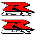 2 x GSXR Suzuki Motorcycle RED Stickers Decals Quality Printed Vinyl Label