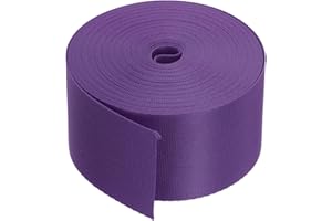 sourcing map Flat Nylon Webbing Strap 2 Inch 10 Yards Polypropylene Webbing Bean Purple for Backpack, Luggage-rack, Outdoor Climbing, DIY Craft