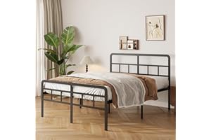 Yicensen Super King Bed Frame 6ft with Curved Headboard and Footboard, 46cm Height Metal Super King Size Bed Frame with Heavy Duty Slat, Underbed Storage Space, Easy Assembly, Noise Free, Black