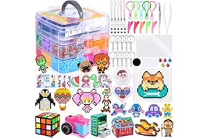 NLMWTI Cuentas para planchar, 11500 Pcs Plásticos Beads Kit Completo con Papel de Planchado, Decoración y Ideas de Manualidades 3D para Niños