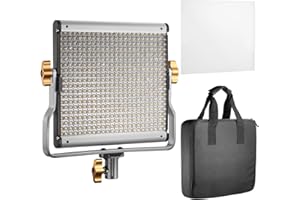 Neewer LED Video Light Bi-colore Regolabile con Staffa U Kit per Studio, Ripresa Video YouTube, 480 LED Lampadine, 3200-5600K, CRI 96+ (Spina EU)