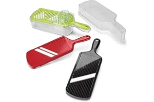 Kyocera CSN-550 Coffret 3 Mandolines Réglable/Julienne/Gratter Céramique Noir/Rouge/Vert