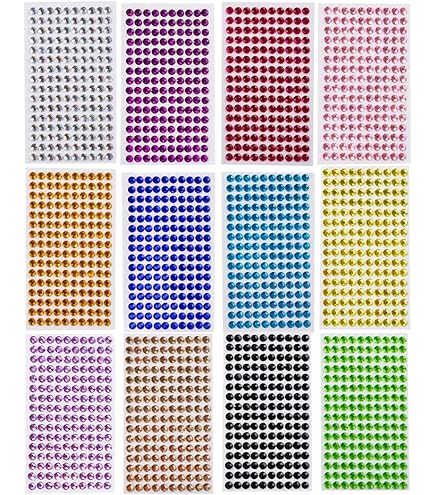 Ideen Mit Herz Lot De 3 Feuilles De Pierres Semi-perles Autocollantes