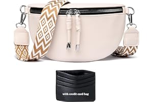 YISUOHOOM Riñonera Mujer Elegante Bolso Bandolera Cruzado Pequeño de PU Cuero Negro - Regalos Para Mujer
