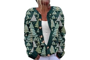 KQIVAM Weihnachts Strickjacke Pullover Damen Blitzangebote Weihnachtsjacke Weihnachten Gestricktes Pullover Lustige Cardigan Schön Weihnachtsmotiv Ugly Christmas Sweater Weihnachtspullover Sweatshirt