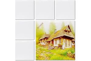 Sumex Ladrillos de posavasos cerámicos sublimados para procesos, 6 azulejos blancos brillantes para presión caliente