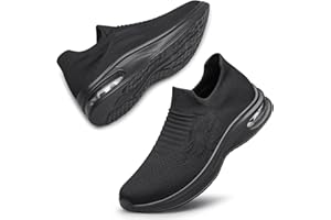 Raoendis Basket sans Lacets Femme Chaussures de Sport Mode Confortables Slip on Sneakers Running Shoes Jogging Fitness Outdoor avec Amorti à Air