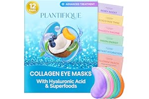 PLANTIFIQUE Superfood Patch Yeux Masque Visage Anti Cernes pour Contour des Yeux Anti Rides - Masque Yeux - Soin Visage Femme et Homme - Masque Collagène Visage - Soins Skincare Complet Eye Mask