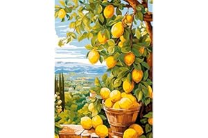 Fumupe 5D Limone Diamond Painting Adulti, Paesaggio Diamond Painting Kit Completo, Diamantini Crystal Art, Strass Ricamo a Punto Croce Hobby Creativi Adulti Decorazioni da Parete e Casa 30x40cm