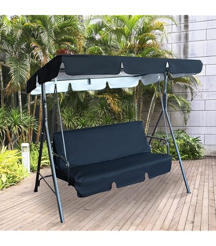 Dach Für Hollywoodschaukel Kaufen - Universal Dachbezug Für 3-Sitzer Gartenschaukel | UV-Schutz | Anthrazit Hollywoodschaukel Ersatzdach Wasserdicht