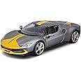 Bburago | 1/18 Ferrari - 296 GTB - Grey and Yellow | Scale Model Car for Children | Ages 3+ | 16017GR