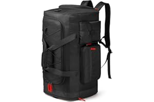 TAIHOYIN Reisetasche Herren 70L Große Sporttasche Weekender Rucksack mit Schuhfach Wasserdicht Trainingstasche Damen Übernachtung Travel Gym Tasche für Reisen, Camping, Fitness, Schwarz