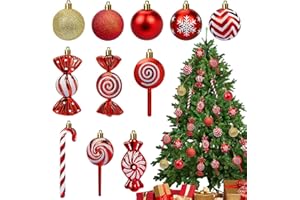 JOYEUVIE Adornos Navidad,Bolas Navidad Bolas de Navidad Decoraciones 28pcs Plástico Bolas Decoracion Arbol Navidad Bodas Bautismo