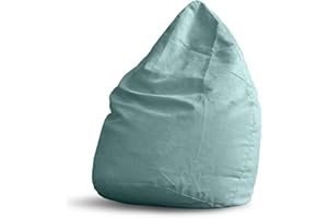 Lumaland Beanbag Puff Otomano XL Comfort Line | 80x65cm & 220Lt | Sillón Gigante Infantil & Gamer para una Comodidad Total | Cojín de Relax con Costuras Reforzadas y Relleno de Perlas EPS [Turquesa]