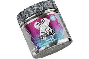 ‎SNEAK SNEAK | Blaue Raspbeere 150g Geschmack | In-Game Focus Boost Energy Drink, zuckerfrei, kalorienarm, vegetarisch | 15 Portionen