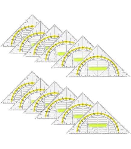 Squadre Geometriche Westcott - Confezione Da 20 Pezzi In Plastica Infrangibile (14 Cm) - Foto 13