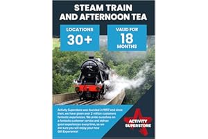 Activity Superstore Steam Train and Afternoon tea Gift Experience - Avaliable at 30+ UK Locations, Experience Days, Train Gifts, Couples Gifts, Retirement Gifts