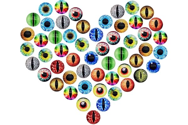 Julie Wang 20MM 40 pièces Dragon yeux verre Cabochon yeux pour poupée d'argile faisant des Sculptures accessoires artisanat bricolage résultats fabrication de bijoux