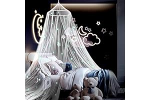 ‎SESAMIS SESAMIS Kinderzimmer Baldachin für Mädchen - Galaxy Kinderbett Himmel für Hausbett und Einzelbett - Traumhafte Schlafzimmer Dekoration für Kinderzimmer - Großer Moskitonetz Betthimmel für Kinder
