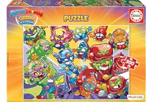 Educa - 300 Superthings, Puzzle składające się z 300 świetnych idealnie wykonanych elementów z postaciami Superthings, wymiary puzzli: 40 x 28 cm, od 8 lat (19302)