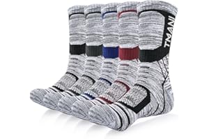 Benirap Mens Socks Breathable Wicking Work Socks Cushion Athletic Casual Crew Outdoor Sports Sock Multipack Performance Hiking Walking Running Trekking(6 Pairs)