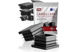 LouMaxx Tappi per tubo 40 x 40 mm | tappi per tubo quadrato | tappi per copertura | copertura tubo in plastica robusta | tappi a lamelle 40 x 40 mm per una protezione perfetta