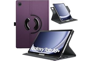 TiMOVO Coque Rotative pour Samsung Galaxy Tab A9+/A9 Plus 11" 2023 SM-X210/X216/X218, Couvercle de Support Rotatif à 90 Degrés pour Tablette Galaxy Tab A9+ Veille Automatique, Violet