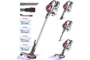 Authmic 36000Pa/50Min Akku Staubsauger, Staubsauger Kabellos mit 1.6L Staubbehälter, HEPA×4,Vacuum Cleaner, Staubsauger für Tierhaare, Teppich und Hartboden