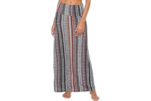 EXCHIC Damska Lato Boho Stylu Miękkas Rozciągliwa Maxi Spódnica