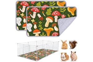 BeBeJoJo Lote De 2 Esterillas Lavables Y Reutilizables para Jaula De Cobaya, Acolchadas Y Absorbentes para Orina, para Conejos, Hámsters Y Pequeños Animales