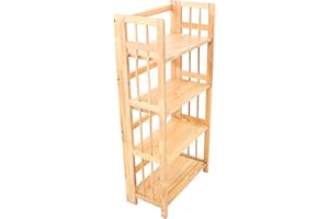 Premier Housewares 2400855 Scaffale a 4 Ripiani, in Legno di Gomma