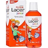 LACER Flúor 500 ml, Colutorio Diario, Sabor Fresa, para Niños, Previene Alteraciones Bucales, Aplicación Tópica, Reduce la Pr