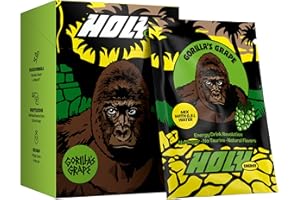 ‎HOLY ENERGY HOLY Energy Booster 10er Probier-Box 'Gorillas Grape' mit Grüne Traube Geschmack Pulver | 10 Portionen mit NewCaff & Grüntee Extrakt Vegan mit 100% natürlichen Fruchtaromen