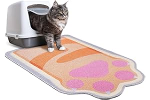 BeBeJoJo Katzenstreumatte 90x60CM,Leicht Zu Reinigende Katzenmatten, Rutschfest,Wasserdicht,Fallen Für Katzenstreu Matte,Braun