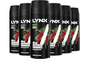 ALBERTO VO5 Lynx Africa the G.O.A.T. of fragrance Aerosol Bodyspray 48 hours of odour-busting zinc tech deodorant to finish your style 6x 150 ml