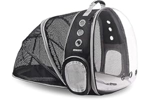 BEIKOTT Zaino posteriore espandibile per gatti, cani e animali domestici, per cani di piccola taglia, cani e uccelli, zaino trasparente a capsula spaziale per viaggio/escursionismo/all'aperto