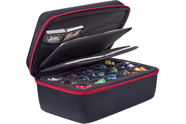 SIQUK Étui à dés Compatible avec Jeu de dés DND, Jeu de société, boîte à dés et Cubes avec roulettes, Plateau à Cubes, Organisateur DND
