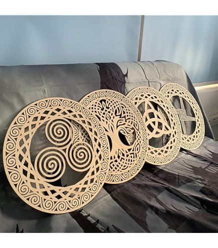 Set De 4 Décorations Murales Égyptiennes En Bois - Œil D'Horus & Ankh