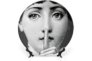 SKYRUG Lina Cavalieri Teller, Wanddekorationsteller, geheimnisvolle Gesichtsplatte, Wandbehang, Dekoration, inklusive Halterung und speziellem Federhaken, A19,25,4 cm