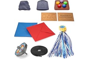 Calmado – Jeu Traditionnel Coréen Comprend Jebi Chagi, Gong-Gi, Biseokchigi, Paeng-Yi et Ddakji. Parfait pour s'amuser en Famille, Les compétitions amicales et Les Jeux de Voyage.